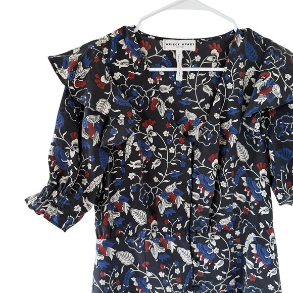 Apiece Apart Shirred Agata Midi Silk Dress - Picture 6 of 10